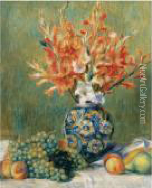 Nature Morte, Fleurs Et Fruits Oil Painting - Pierre Auguste Renoir