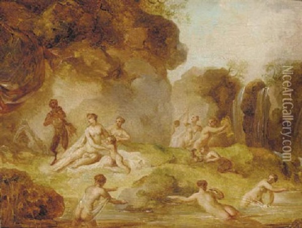 Diana And Her Nymphs Surprised By Satyr Oil Painting - Jacques Philippe Caresme