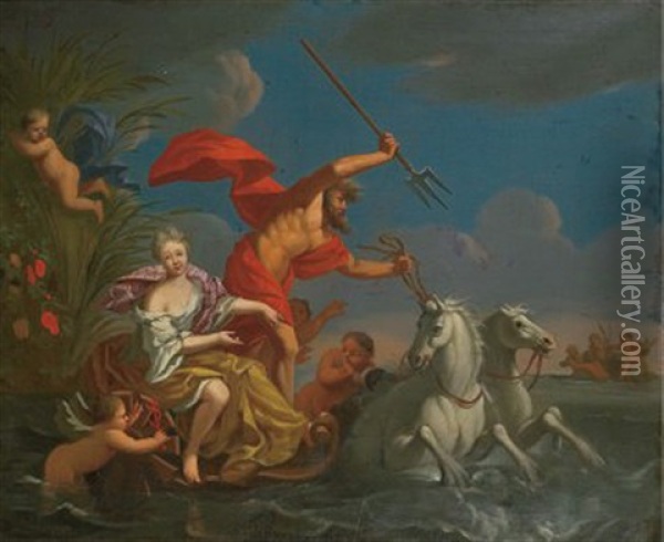 Neptun Med Folje Oil Painting - Francesco Albani