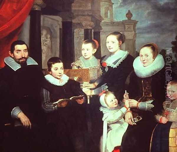 Portrait of a Family Oil Painting - Cornelis De Vos