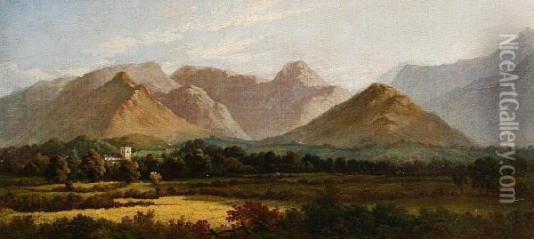 View Of Grassmere Oil Painting - William Gill