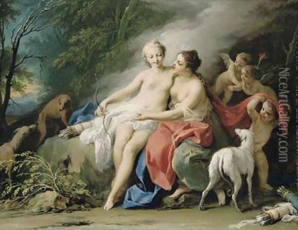 Jupiter and Callisto Oil Painting - Jacopo (Giacomo) Amigoni