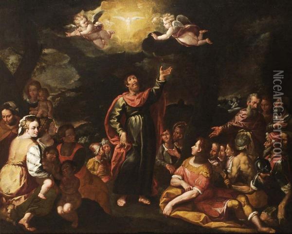 Predica Di San Giacomoolio Oil Painting - Simone Barabino