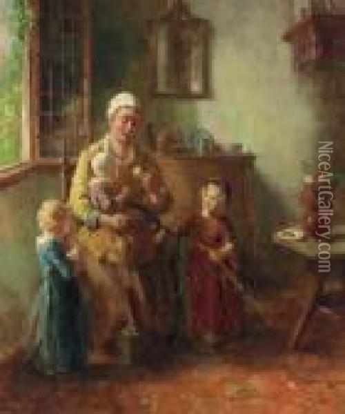 Motherly Love Oil Painting - Bernard Johann De Hoog