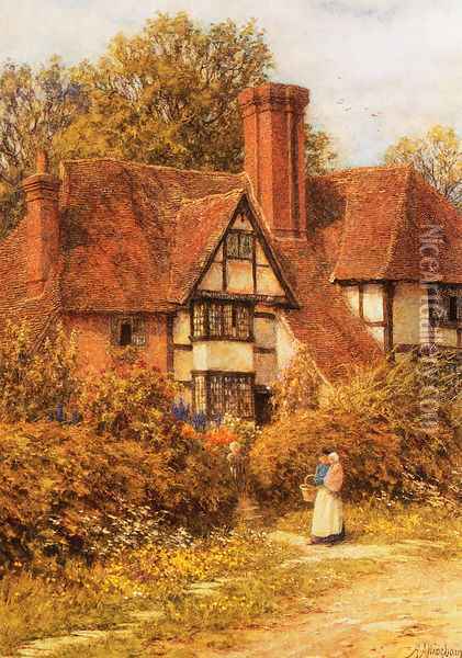 Manor House, Kent Oil Painting - Helen Mary Elizabeth Allingham