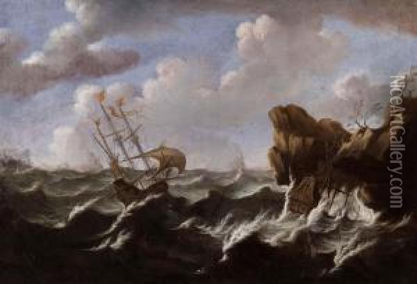 La Tempesta Di Mare Oil Painting - Matthieu Van Plattenberg