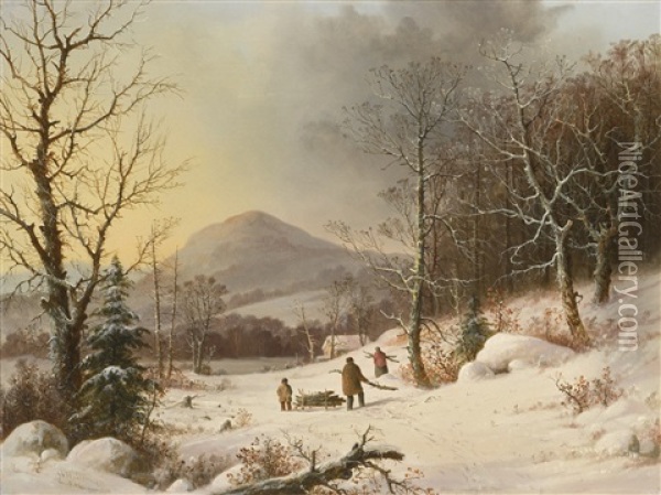 Gathering Wood Oil Painting - George Henry Durrie