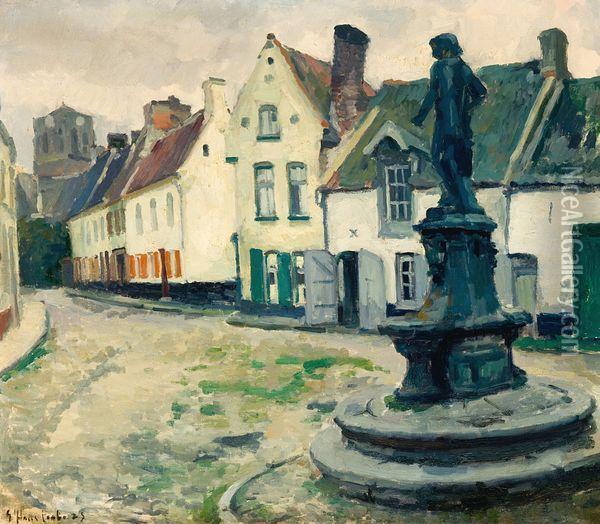 Ville En Flandres Oil Painting - Gaston Haustrate