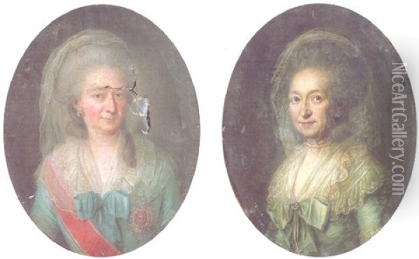 Portrait Of Luise Friederike, Duchess Of Mecklenburg-schwerin Oil Painting - Christian Friedrich Reinhold Lisiewski
