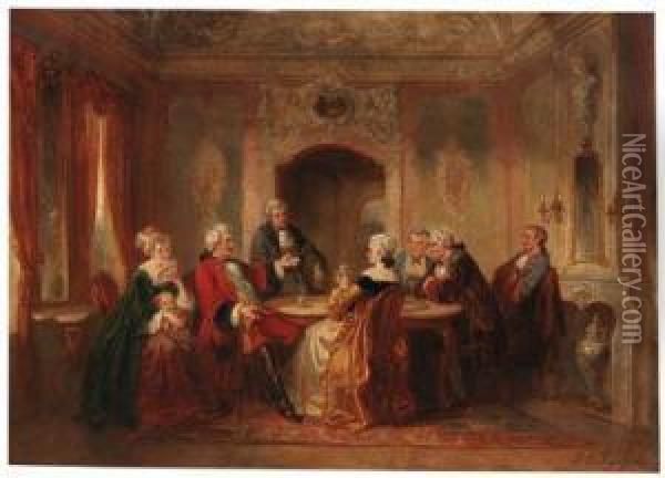 The Elegant Gathering Oil Painting - Hendricus Engelbertus Reijntjens