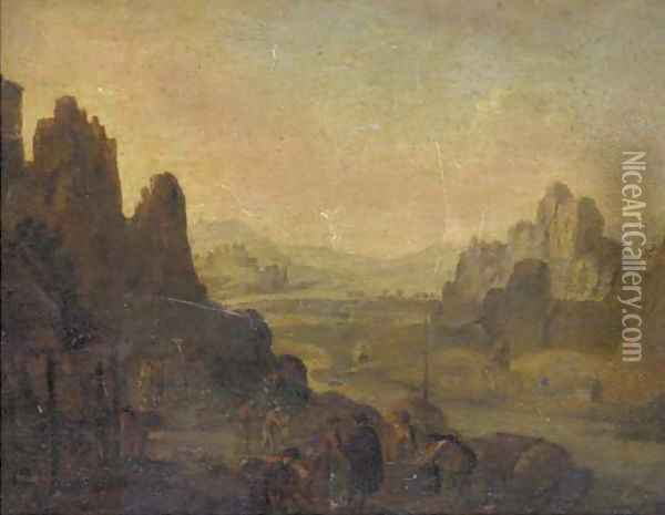 A Rhenish landscape with the vendage Oil Painting - Jan Griffier