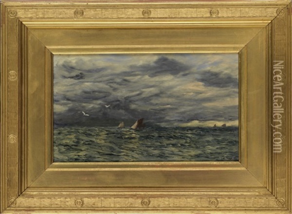 The Sky And The Sea Oil Painting - John Brett