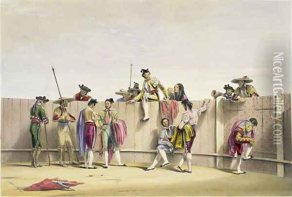 Toreros Reposing between the Bulls, 1865 Oil Painting - William Henry Lake Price
