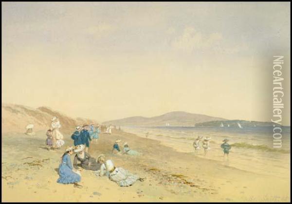 A Day At The Beach Oil Painting - Frederic Marlett Bell-Smith