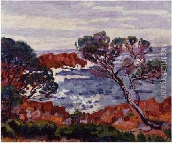 Agay, Les Rochers Rouges Oil Painting - Armand Guillaumin