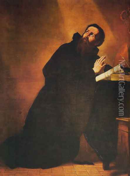 St Agust praying Oil Painting - Jusepe de Ribera