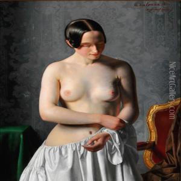 A Nude Oil Painting - Geskel Saloman
