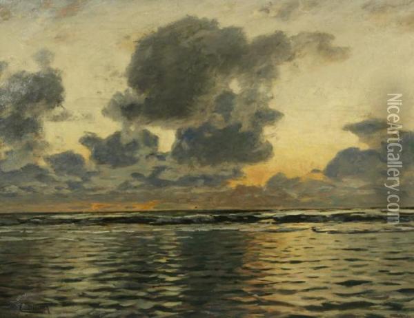 Evening At The Baltic Sea Oil Painting - Eugene Gustav Ducker