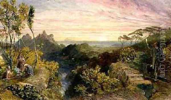 A Letter from India, 1859 Oil Painting - Samuel Palmer
