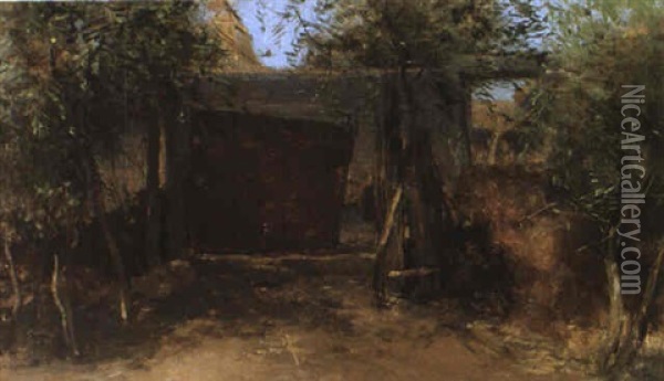 Die Gartenlaube Oil Painting - August Xaver Carl von Pettenkofen