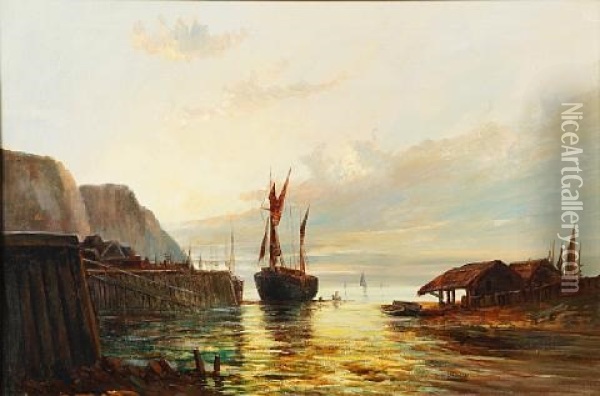 Harbor At Dawn Oil Painting - Frederick E. Jamieson