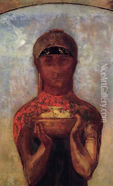 Chalice Of Mystery Oil Painting - Odilon Redon