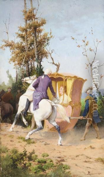 Gentiluomo A Cavallo. Oil Painting - Alessandro Balduino