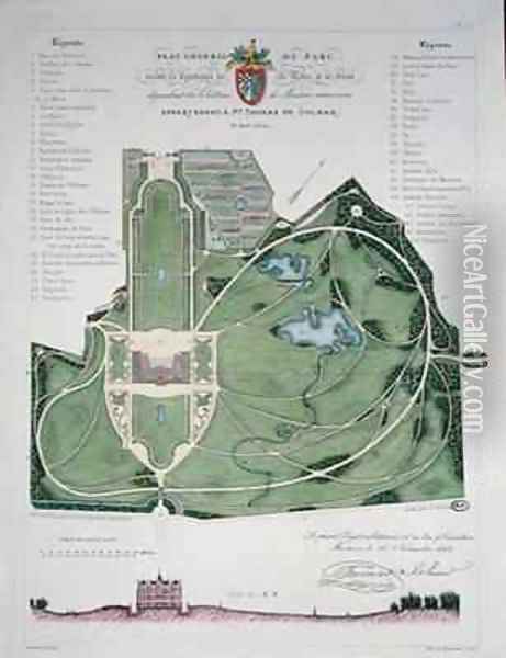 General Plan of the Garden of the Chateau de Maisons belonging to Thomas de Colmar Oil Painting - Francois Duvillers