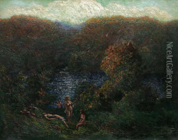 The Lake Oil Painting - Frederick Francis Foottet