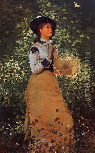 The Butterfly Girl Oil Painting - Winslow Homer