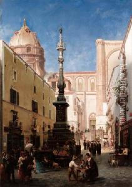 Piazza Riario Sforza Oil Painting - Giovanni Serritelli