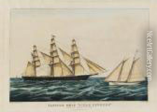 Clipper Ship Oil Painting - Currier & Ives Publishers