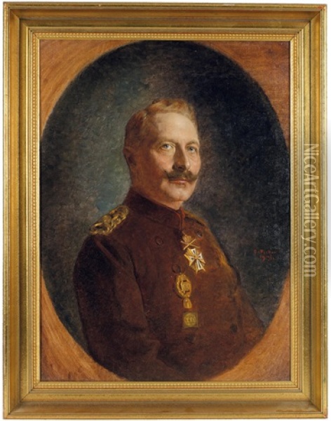 Portrat Wilhelm Ii. Oil Painting - Oskar Ritter von Pistor