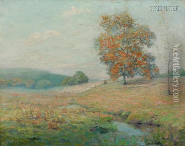Autumn Field Oil Painting - Frank W. Loven