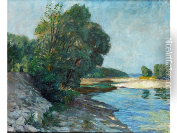 Uferlandschaft Oil Painting - Adalbert Wimmenauer