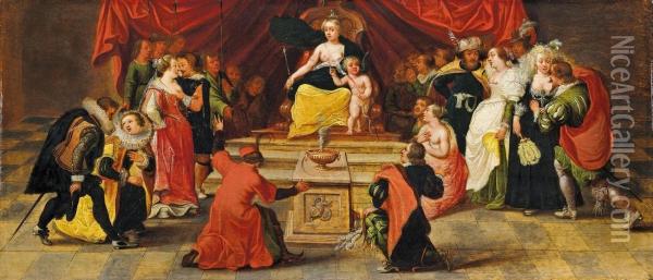 Allegorische Szene(huldigung Der Venus) Oil Painting - Simon de Vos