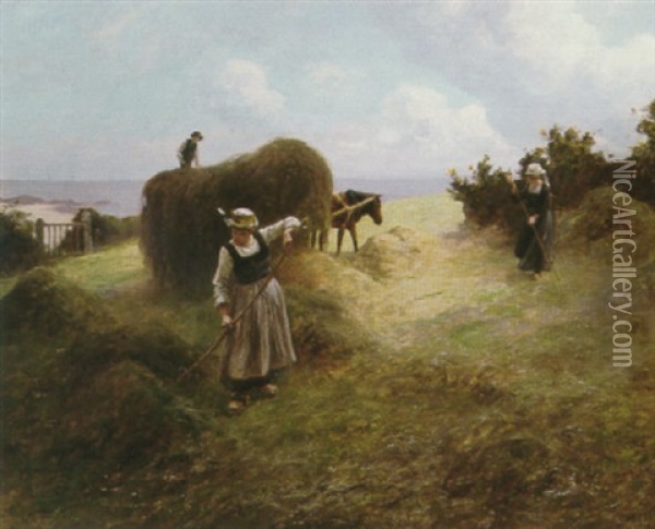 Haymaking Oil Painting - Eugene Labitte