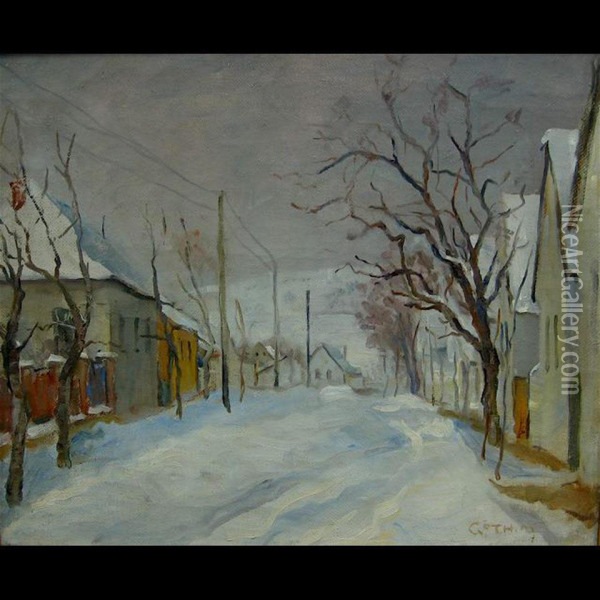 Winter Scene Oil Painting - Goth Moricz
