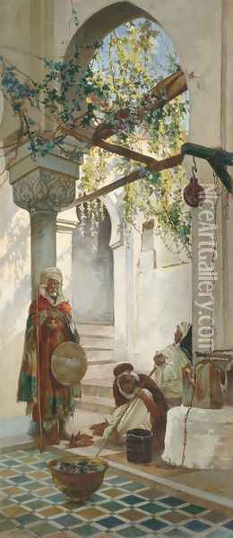 Entrance to a mosque Oil Painting - Valery Ivanovich Jacobi