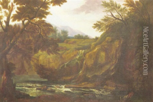 Flus Im Gebirge Oil Painting - Johann Wilhelm Schirmer