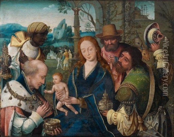 Adoration Des Mages Oil Painting - Pieter Coecke van Aelst the Elder