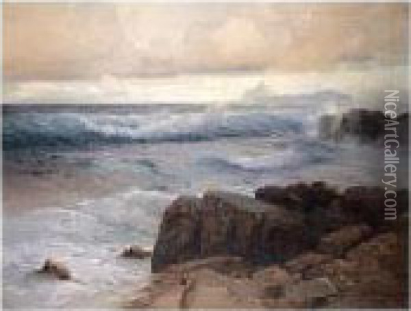 Waves By The The Shore Oil Painting - Aleksei Vasilievich Hanzen
