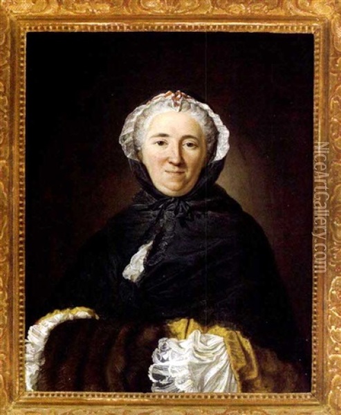 Bildnis Eleonore-marie-caroline De Liechtenstein, Comtesse De Gotter Oil Painting - Jacques Andre Joseph Aved