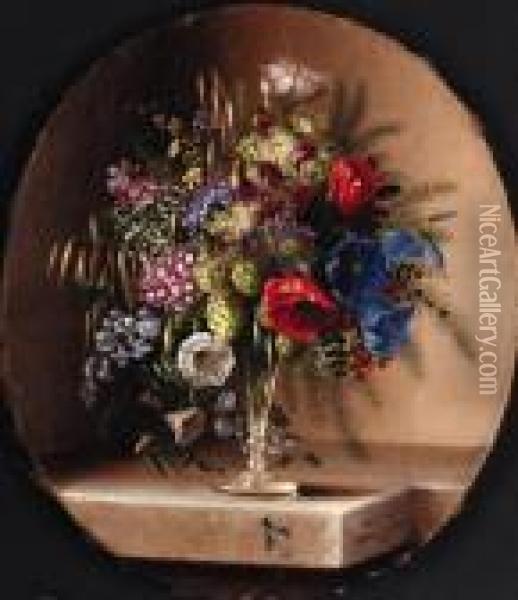 Floral Still Life Oil Painting - Adelheid Dietrich