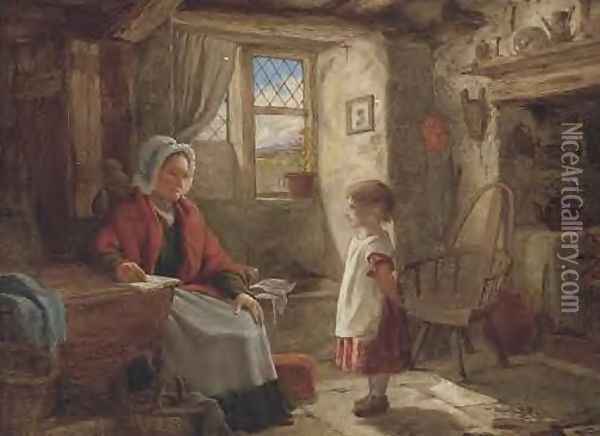 Prompting the Recital Oil Painting - Frederick Daniel Hardy
