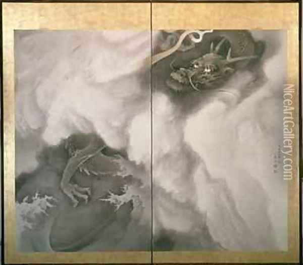 Dragon Screen Japanese 1781 Oil Painting - Maruyama Okyo