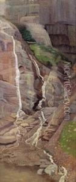 Wasserfall Bei Grawand Oil Painting - Karl Mediz