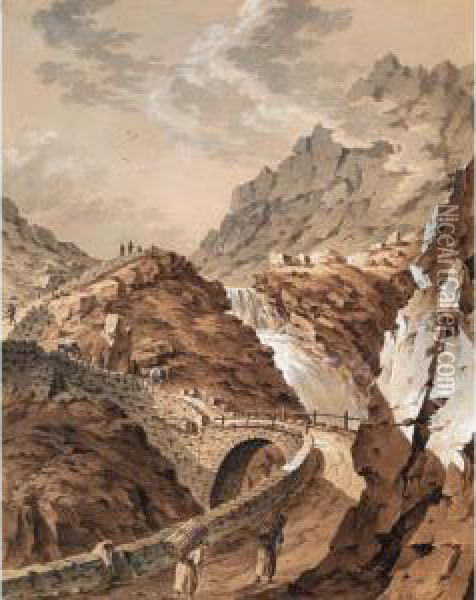 Pont Du Diable Sur Le Mont St. Gothard Oil Painting - Franz Xaver Triner