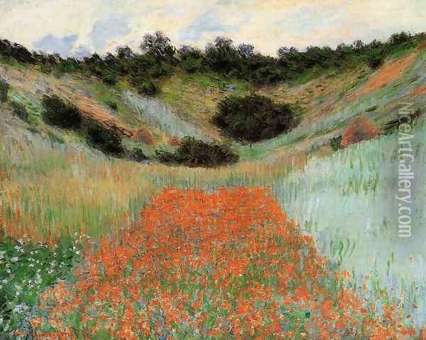 Poppy Field In A Hollow Near Giverny Oil Painting - Claude Oscar Monet