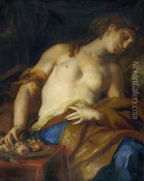 Kleopatra Oil Painting - Johann Franz Michael Rottmayr